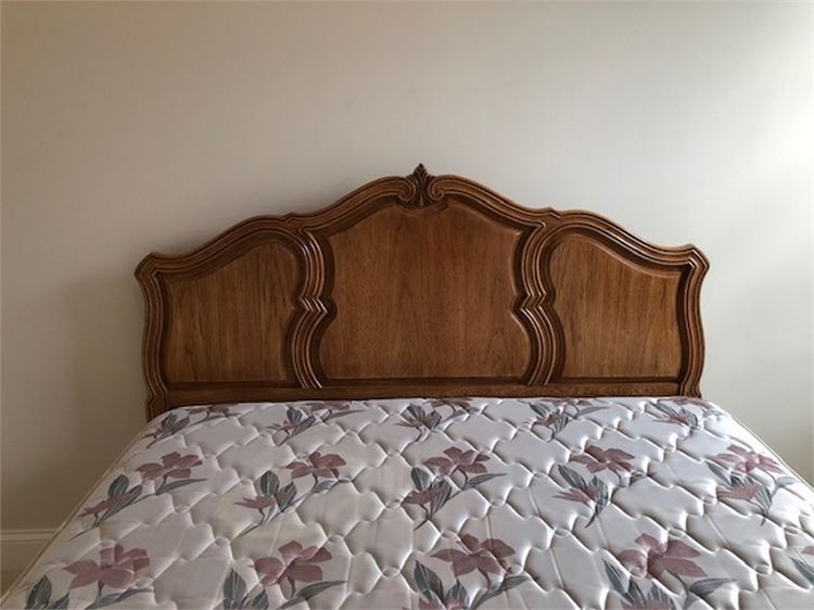 French Provincial Headboard and Metal Bed Frame