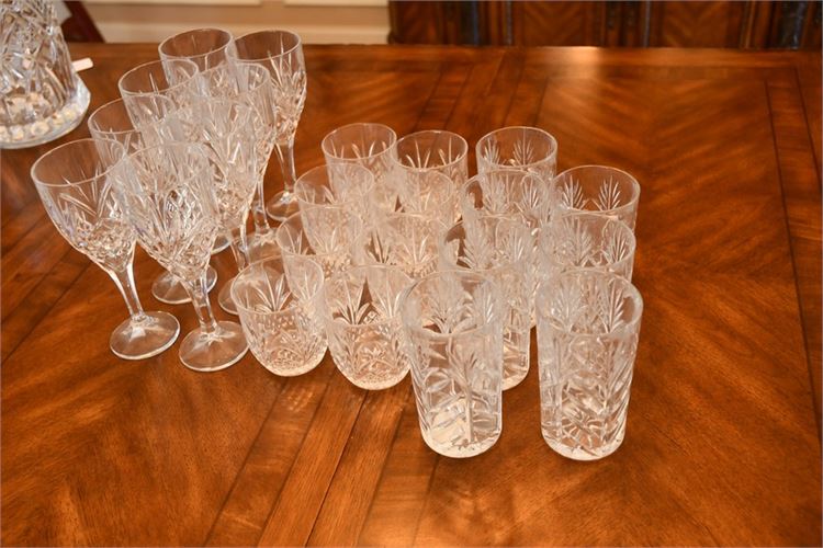 Group Cut Glass Stemware and Various Drinking Glasses