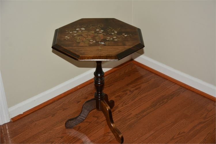 Paint Decorated Octagonal Tilt Top Table