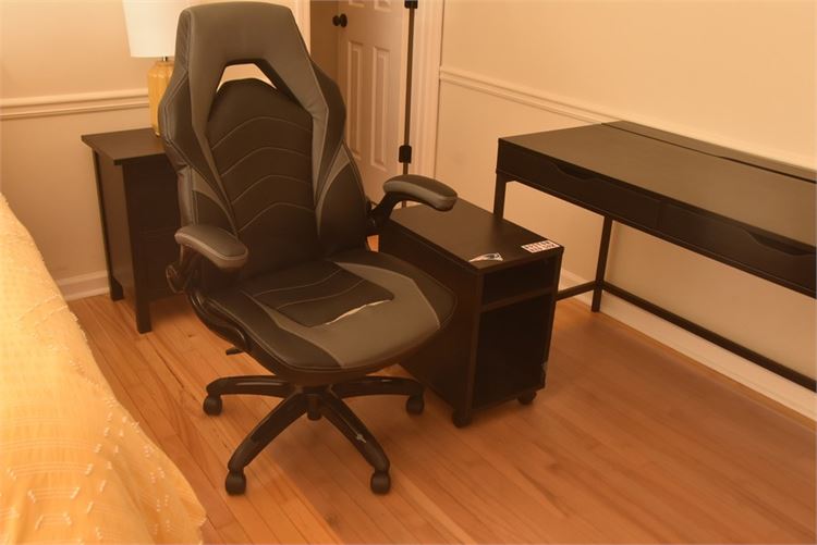 Desk Chair Chair Mat and Rolling Shelf