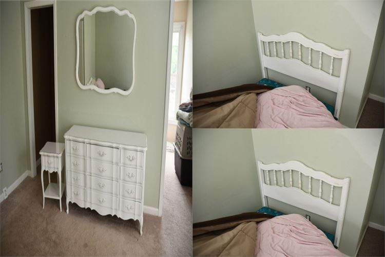 White Painted Bedroom Suite W/ Two (2) Twin Beds