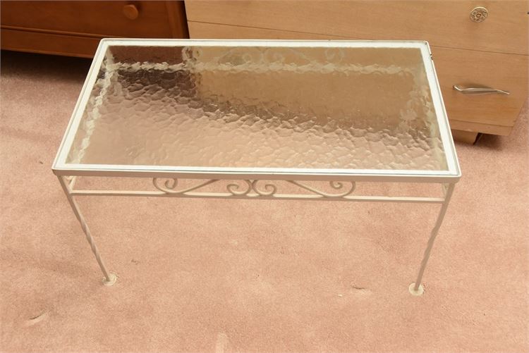 Scrolled Metal Glass Top Table