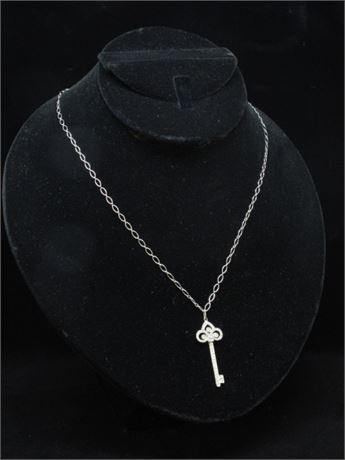 Tiffany Necklace With Diamond Key Form Pendant