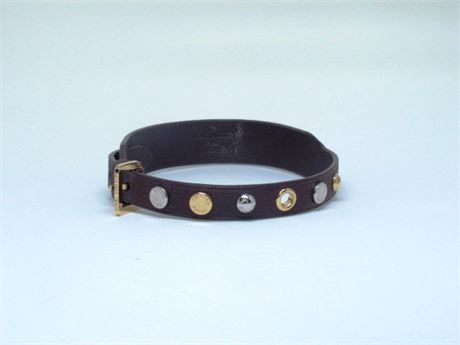 LOUIS VUITTON Studded LEATHER COLLAR  NECKLACE