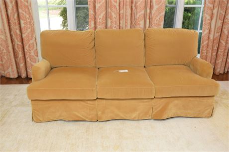 Gold Fabric Upholstered Sofa