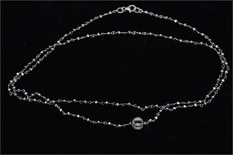 Marcasite beaded and chain-link necklace