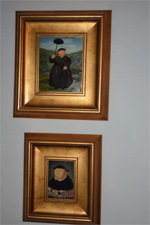 Two Gold Framed  Portraits Of A Gentleman