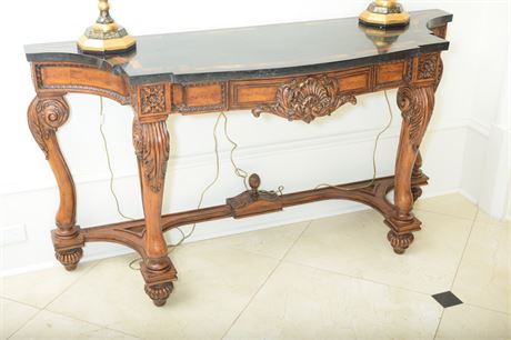Marble Top Carved Console Table