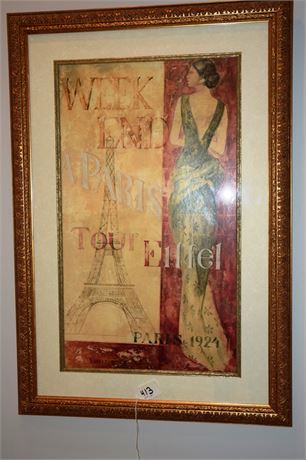 Weekend Paris Tour Eiffel -Decorative Print