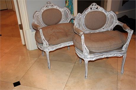 Pair Louis XV Style Parlor Chairs