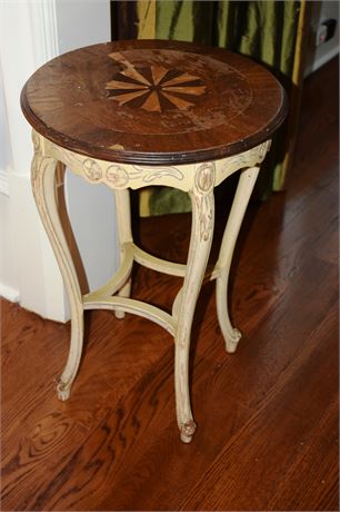 Circular Marquetry Top Occasional Table