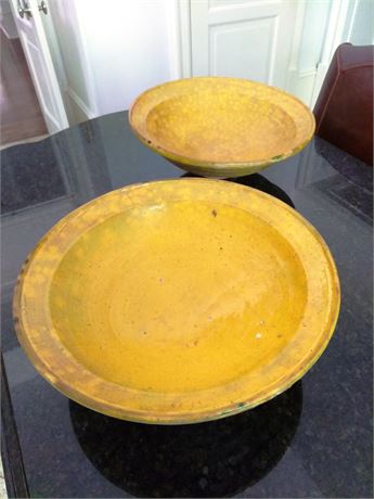 Pair of Yellow Ceramic Bowls