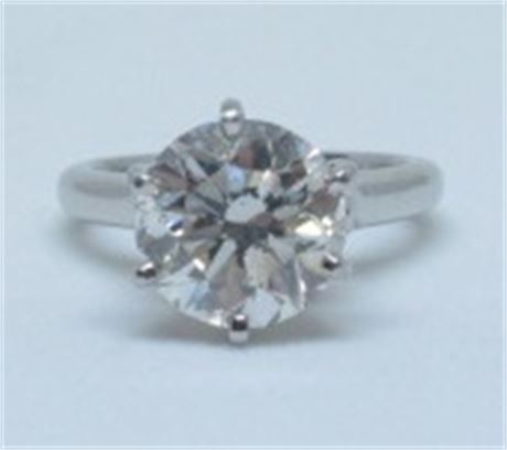 Ladies Platinum and 3.36 Carat Diamond Ring