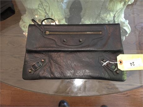 Balenciaga Paris Black Leather Handbag