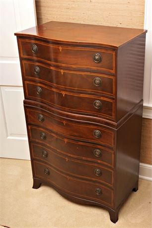 Tall Mahogany 7 -drawer Bow Front Chest Form