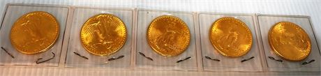 5 Standing Liberty Gold Coins