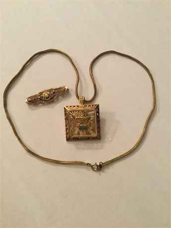 Two Gold Metal Jewelry Items
