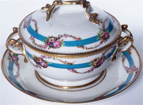 Lot 42. French Lidded Bowl with Underplate