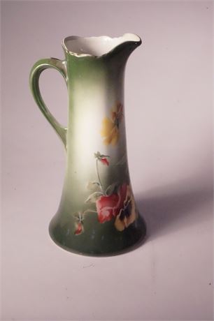 Lot  111.  French Hand-painted Porcelain Pitcher