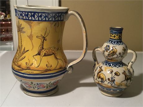 Lot 348.  Two Pieces Antique Glazed Ceramics