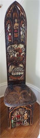 Lot 73. Spanish Carved Wooden Hallway Chair