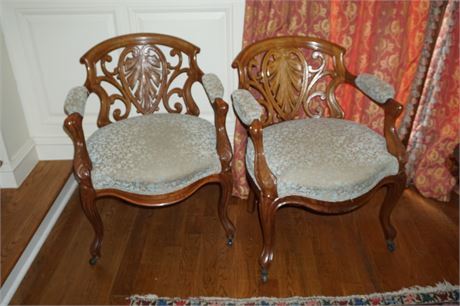 Lot 71. Pair of Antique Victorian Chairs