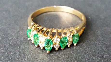 Lot 318. Ladies Emerald and Gold Ring