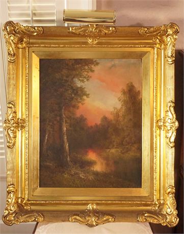 Lot 175. Henry A. Dussel (1859-1919) Oil on Canvas Landscape