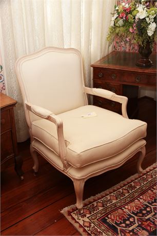 Lot 265. Oversized white armchair