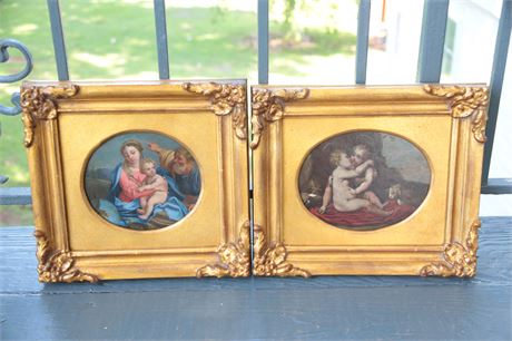 Lot 304. Pair of Framed oil on Board Paintings