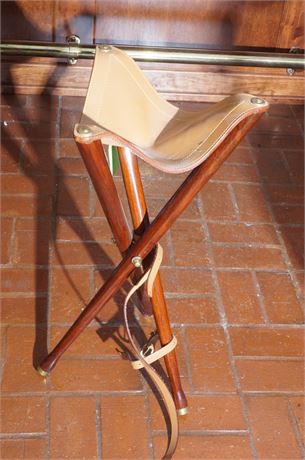 Lot 205. English Campaign/Shooting Stool by Roosevelt Drake