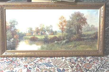 Lot 220. Milton H Lowell (1848-1927) American Oil on Canvas Landscape