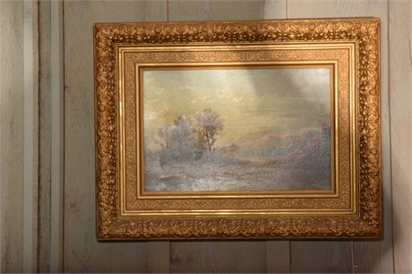 Lot 24.19th Century Oil on Canvas Landscape