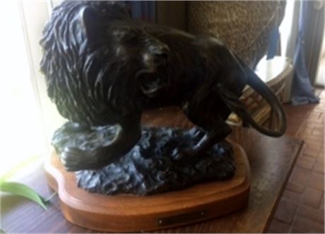 Lot 38. Carl Wagner Bronze Lion  "The Monarch"