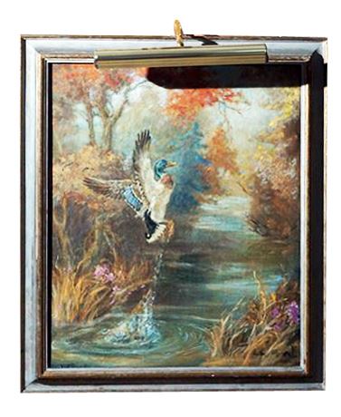 Lot 23. Gertrude L. Pew (1876-1949) Oil on Canvas "Springing Mallard"