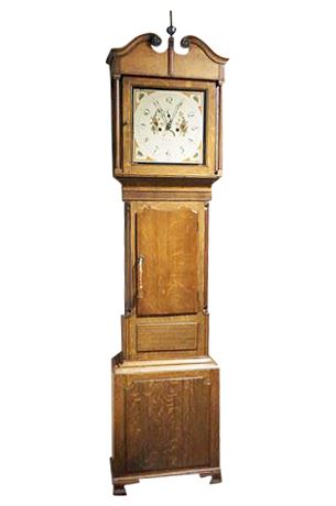 Lot 168. W. Toleman Carnarvon 19th Century Oak Scottish Grandfather Clock