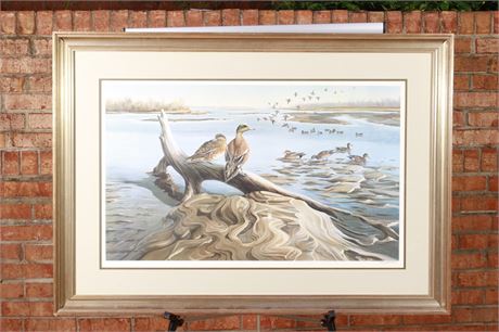 Reese, Maynard (1920- ) Lithograph, Waterfowl in Flight