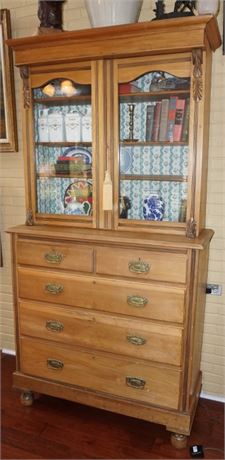 Victorian Two - Part Pine Cabinet