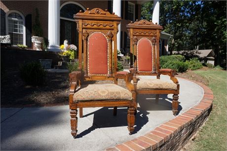 Pair of Renaissance Revival Armchairs
