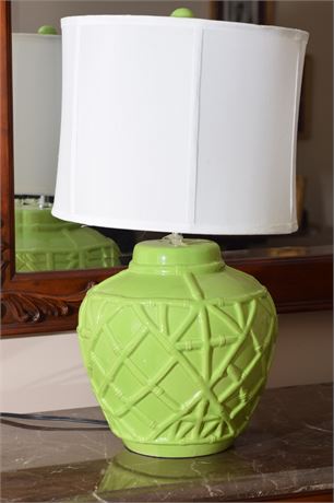 1970's Lamp of Lime Green Ceramic