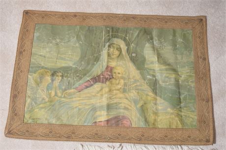 Stamped Tapestry of Madonna and The Christ Child