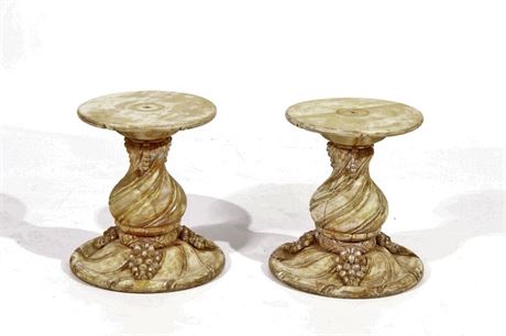 Pair of Carved Wooden Pedestals | Par de Pedestales en Madera Tallada