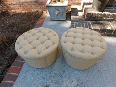 Pair of Tufted Ottomans