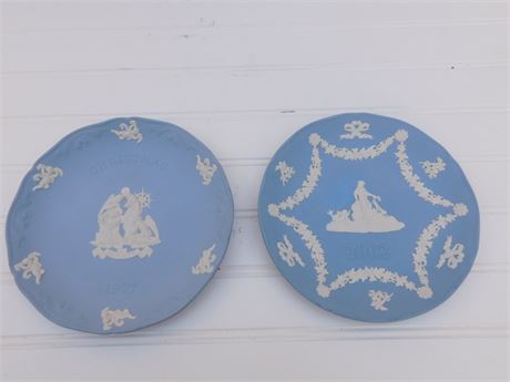 Pair Wedgwood Blue Jasper Plates