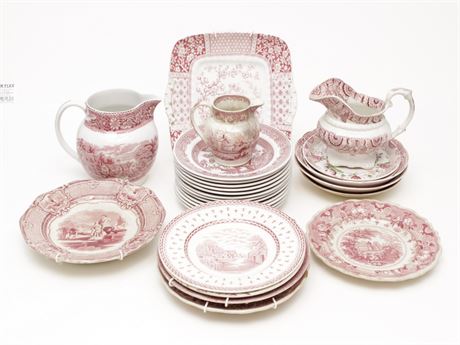 Miscellaneous Lot 27 Red and White Victorian China
