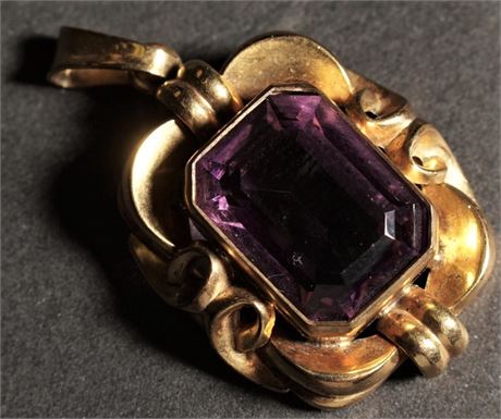 Amethyst and Gold-Medal Pendant