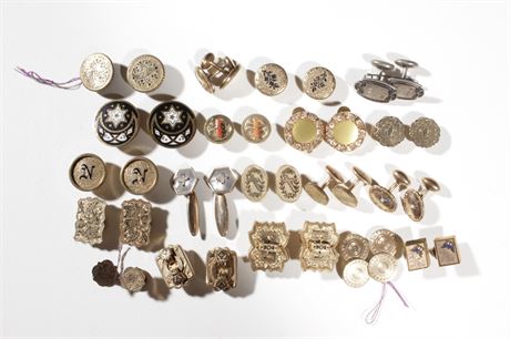 Lot of Antiques and Vintage Gold Metal  Cuff Links