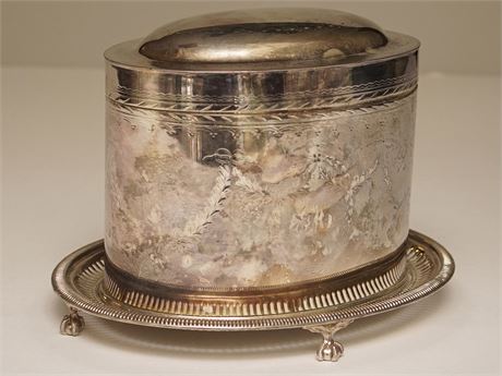 English Silverplated Biscuit Tin