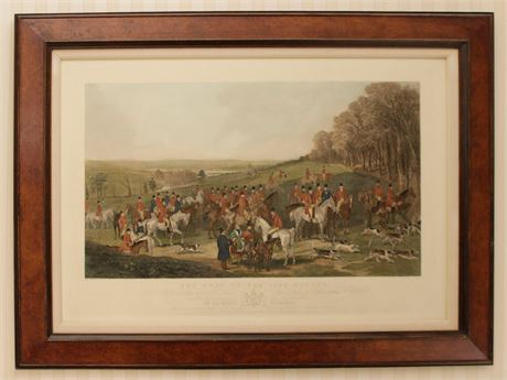 English Hunting Print, "The Meet of the Vine Hounds"
