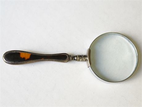 Tortoiseshell and Sterling Silver Magnifying Glass